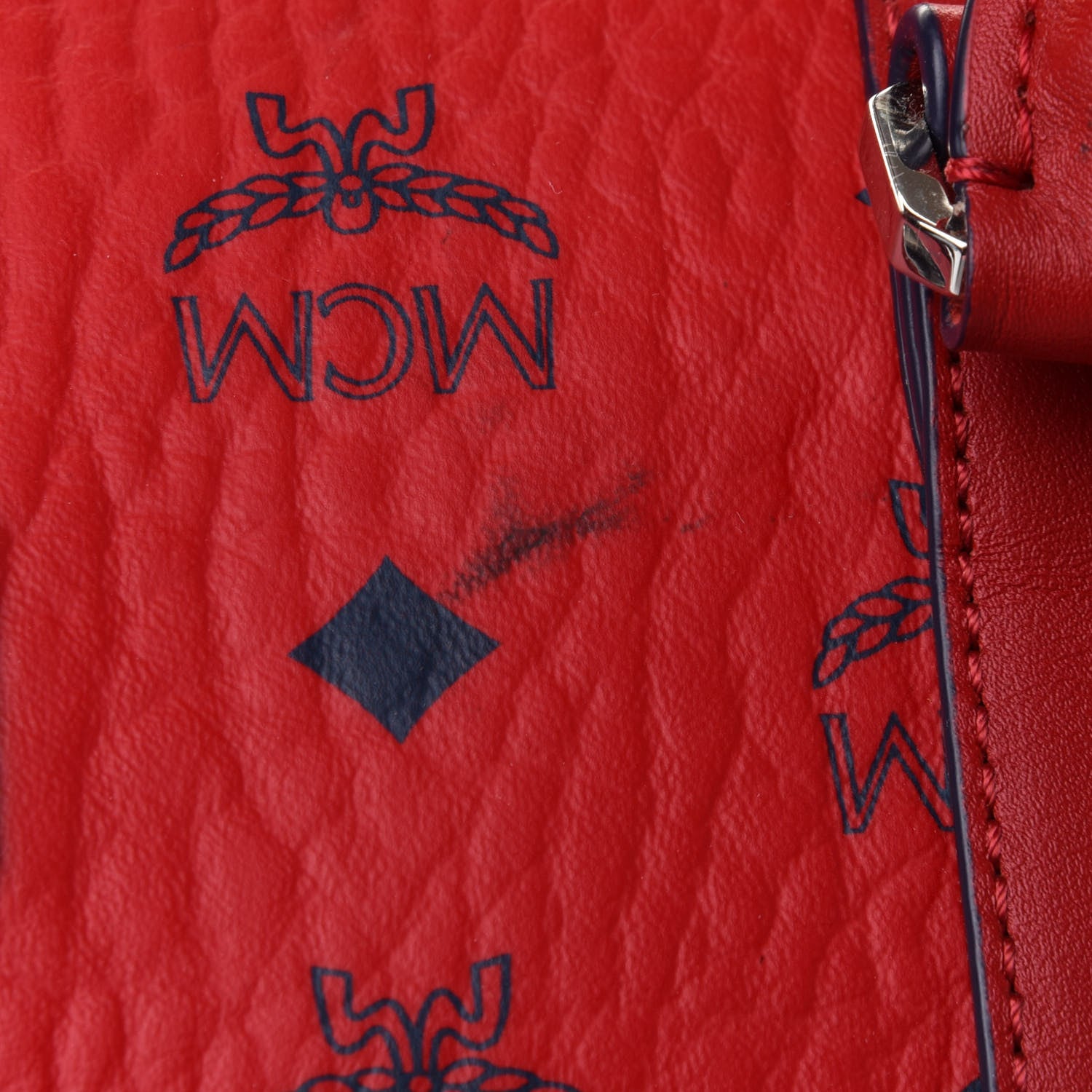 MCM Visetos Medium Traveler Weekender Bag Red 11 of 11