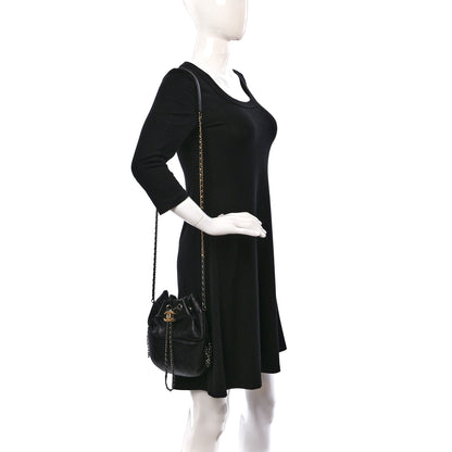 Chanel Calfskin Quilted Small Gabrielle Bucket Black 2 of 10
