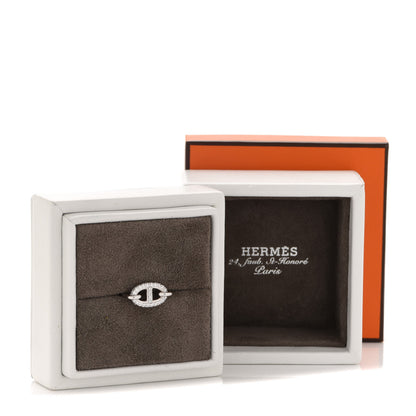 Hermes 18K White Gold Diamond Farandole Ring 50 5.25 5 of 5