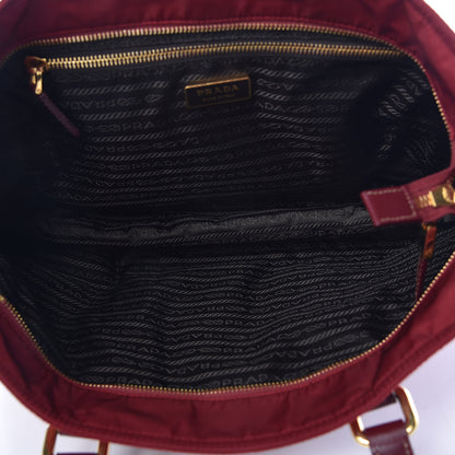 Prada Tessuto Nylon Saffiano Tote Red 5 of 10