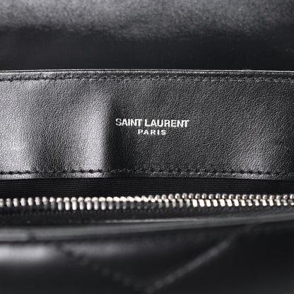 Saint Laurent Calfskin Y Quilted Monogram Small Loulou Chain Satchel Black 6 of 8