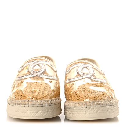 Chanel PVC Raffia CC Espadrilles 36 Beige 3 of 12