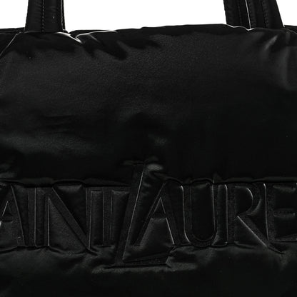 Saint Laurent Silktech Canvas Wide Puffer Tote Black 8 of 10