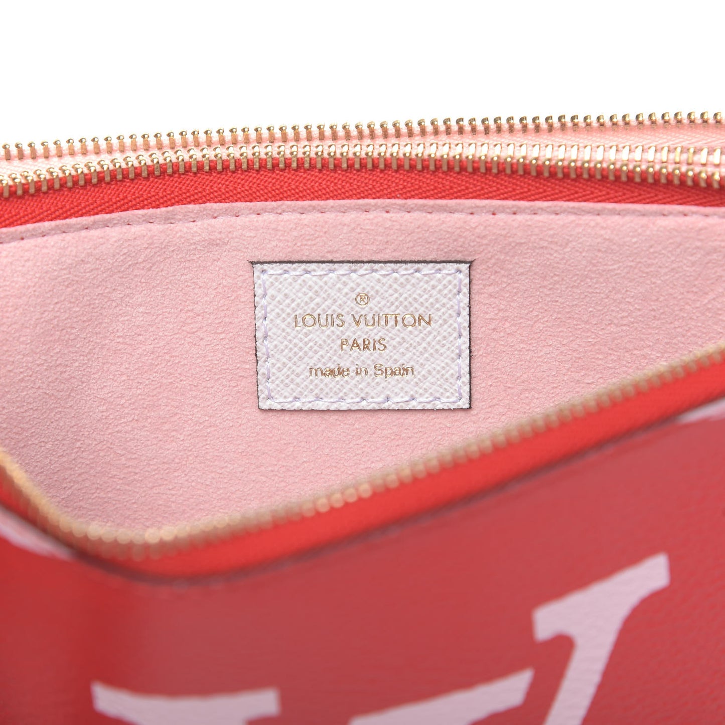 Monogram Giant Double Zip Pochette Rouge