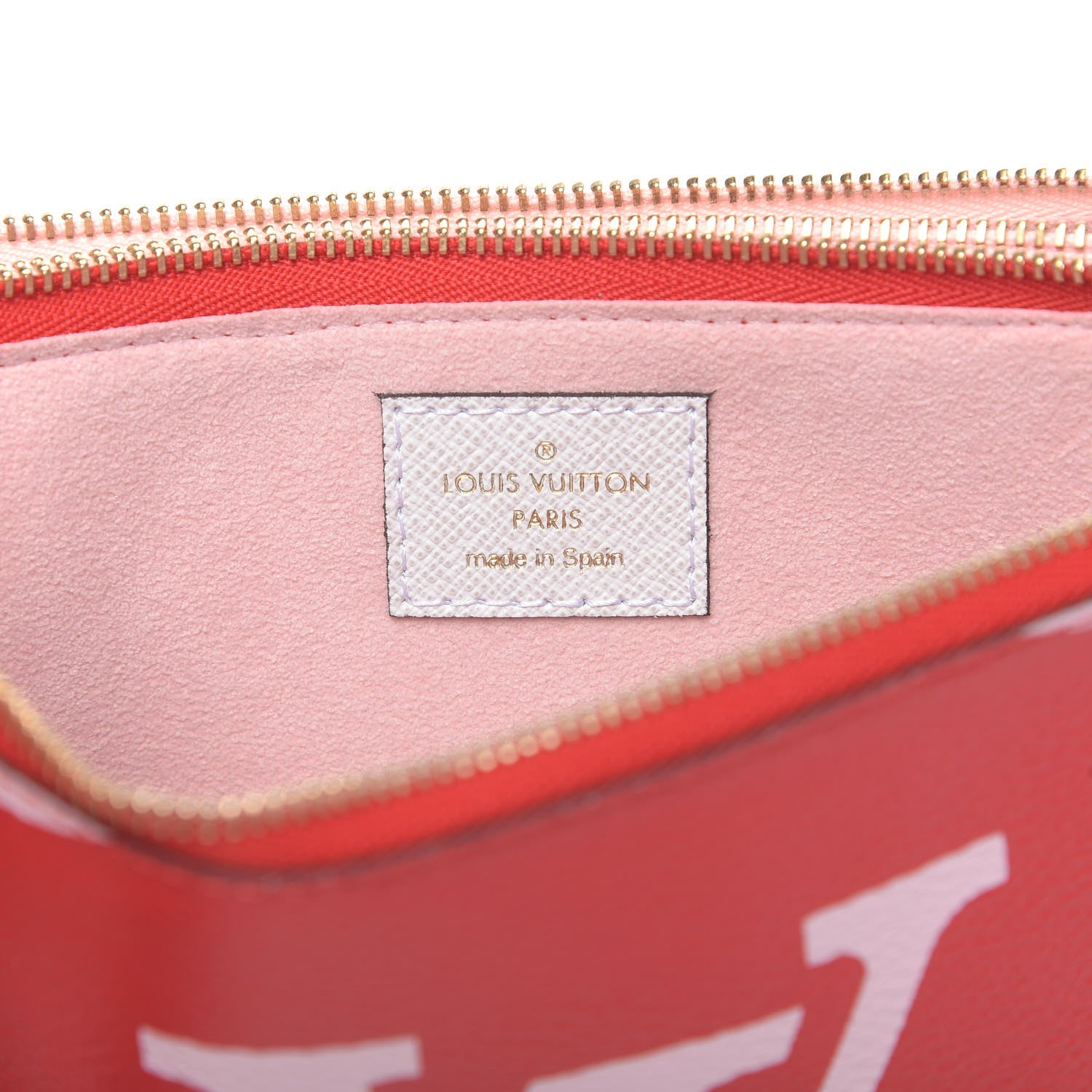 Louis Vuitton Monogram Giant Double Zip Pochette Rouge 7 of 10