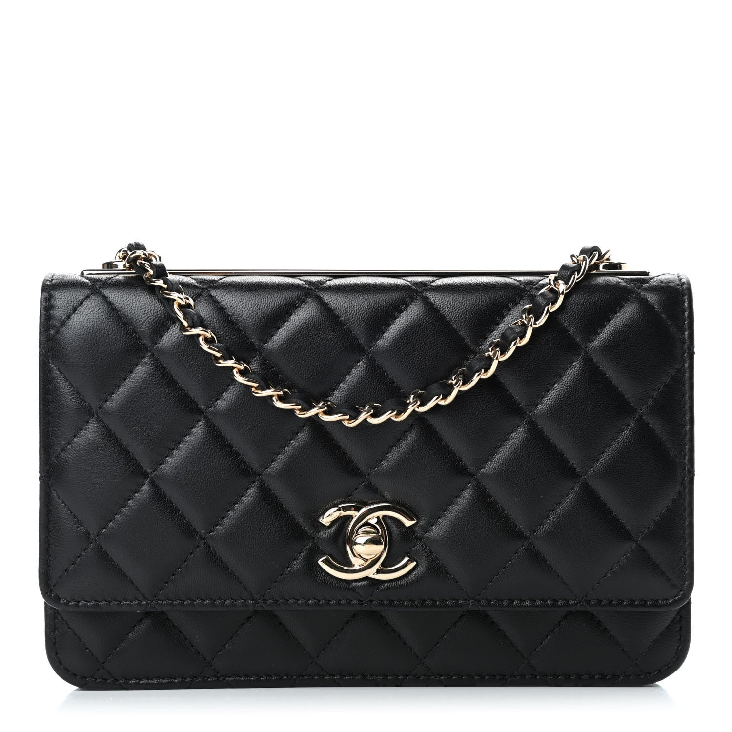 Chanel Lambskin Quilted Trendy CC Wallet On Chain WOC Black 1 of 5
