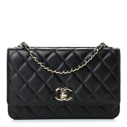 Chanel Lambskin Quilted Trendy CC Wallet On Chain WOC Black 1 of 5