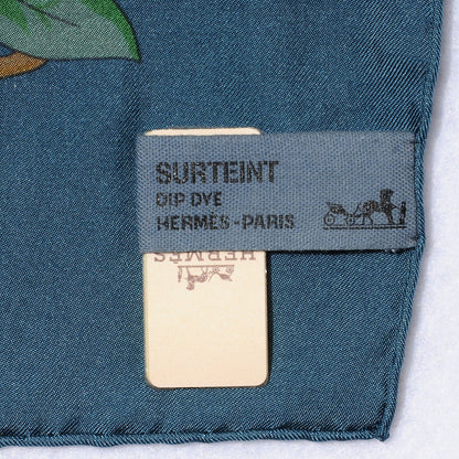 Hermes Silk Dip Dye Jungle Love Scarf 90 Gris Fer Vert Cypres Tabac 6 of 8