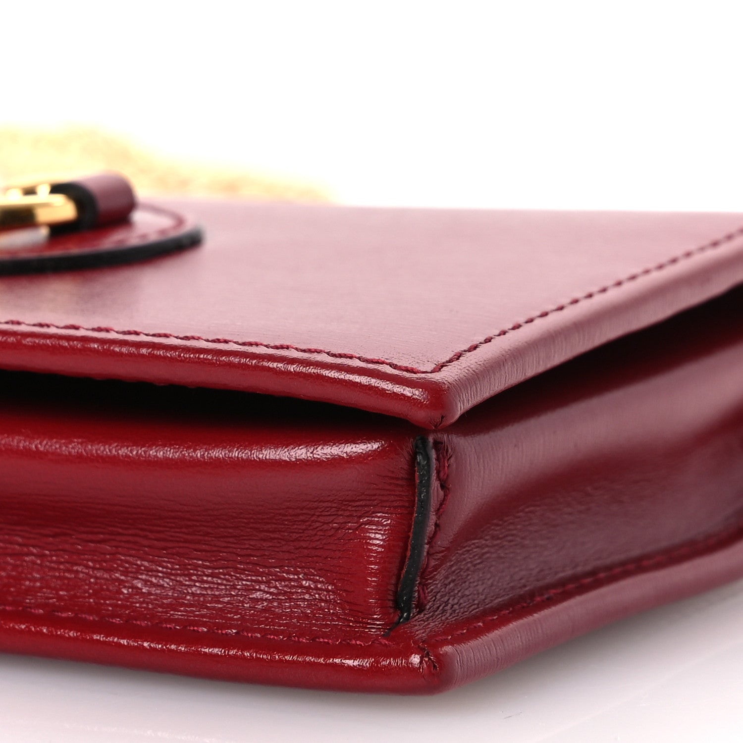 Gucci Boarded Plutone Calfskin Horsebit 1955 Wallet On Chain New Cherry Red 12 of 15