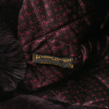 Louis Vuitton Monogram Silk Nylon Rabbit Fur Hat S Burgundy 7 of 7