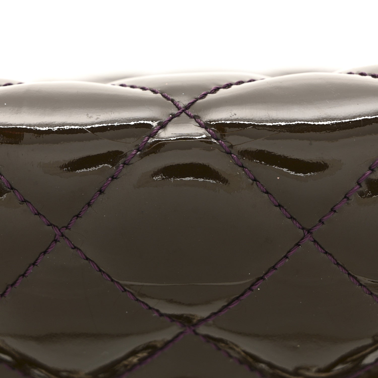 Chanel Patent Quilted Jumbo Single Flap Dark Purple 14 of 14