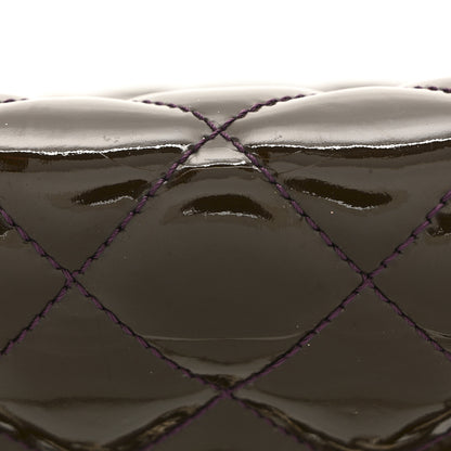 Chanel Patent Quilted Jumbo Single Flap Dark Purple 14 of 14