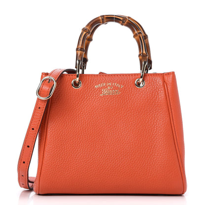 Gucci Calfskin Mini Bamboo Shopper Tote Dark Orange 1 of 7