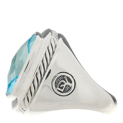 David Yurman Sterling Silver Blue Topaz 17mm Albion Ring 53 6.25 3 of 5