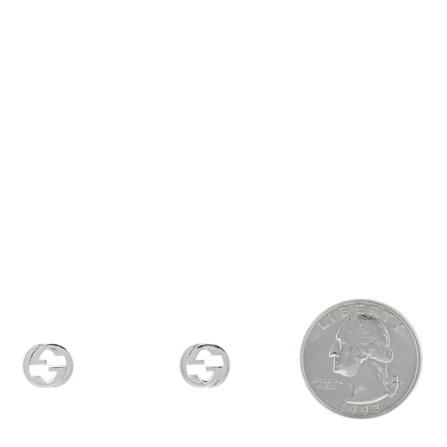 Gucci Sterling Silver Interlocking GG Stud Earrings 2 of 4