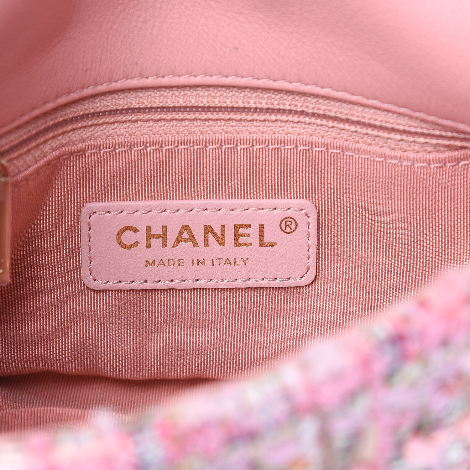 Chanel Tweed Mini Pearl Handle Flap Pink Beige Orange Ecru 6 of 10