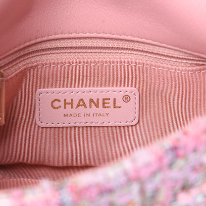 Chanel Tweed Mini Pearl Handle Flap Pink Beige Orange Ecru 6 of 10