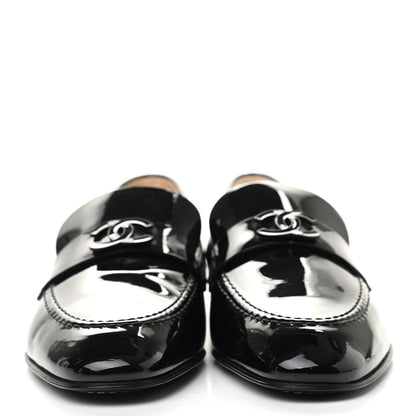 Chanel Patent CC Mocassin Loafers 38 Black 2 of 8