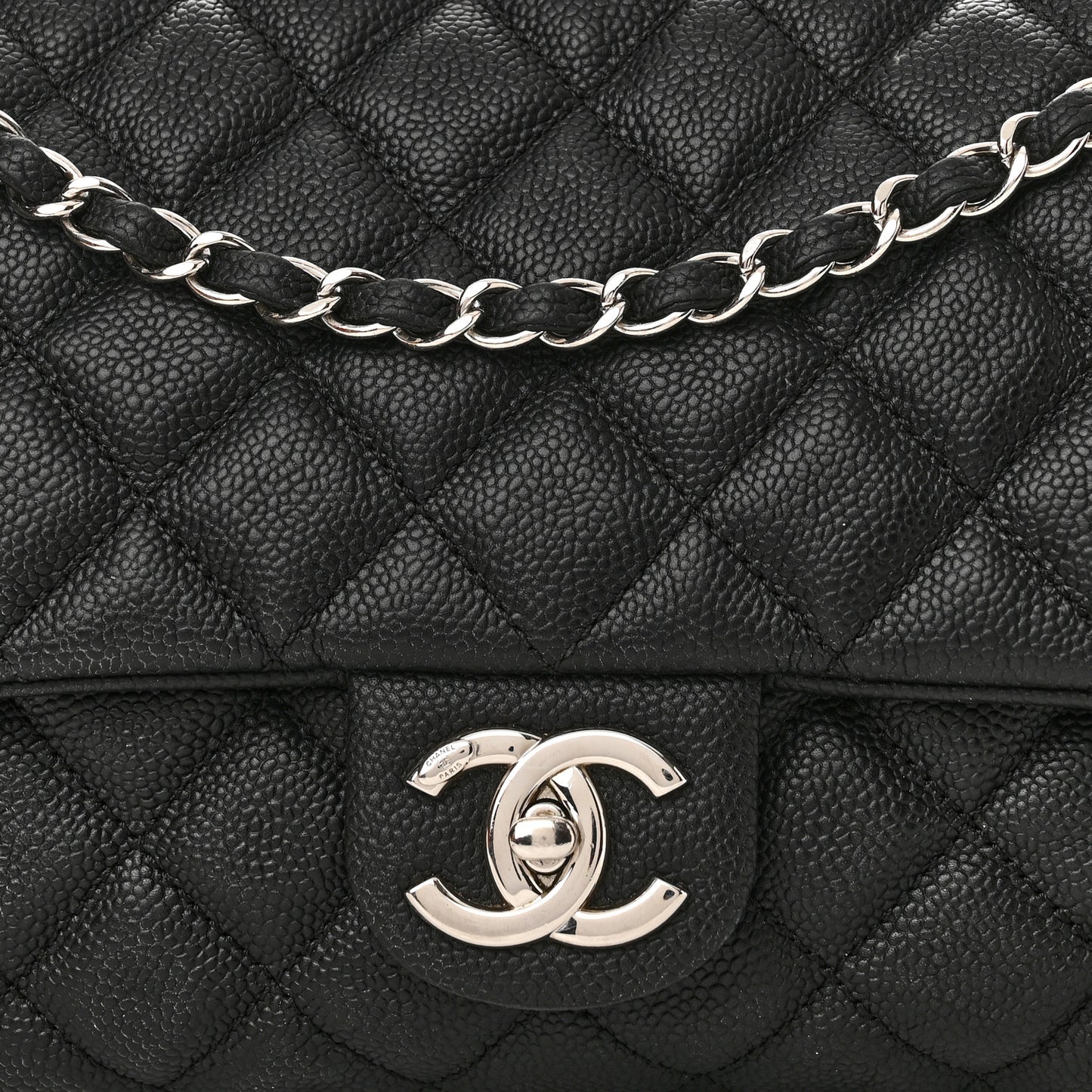 Caviar Quilted Jumbo Easy Flap Black