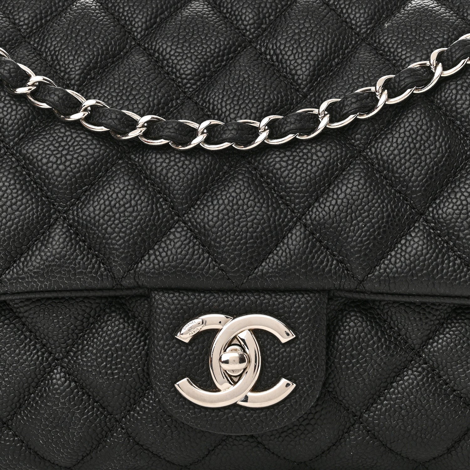 Chanel Caviar Quilted Jumbo Easy Flap Black 9 of 13