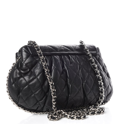 Chanel Washed Lambskin Quilted Medium Chain Around Messenger Black 3 of 12