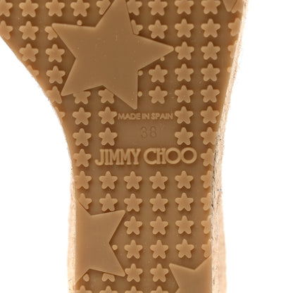 Jimmy Choo Snakeskin Prima Espadrille Wedge Sandals 38 Brown 7 of 8