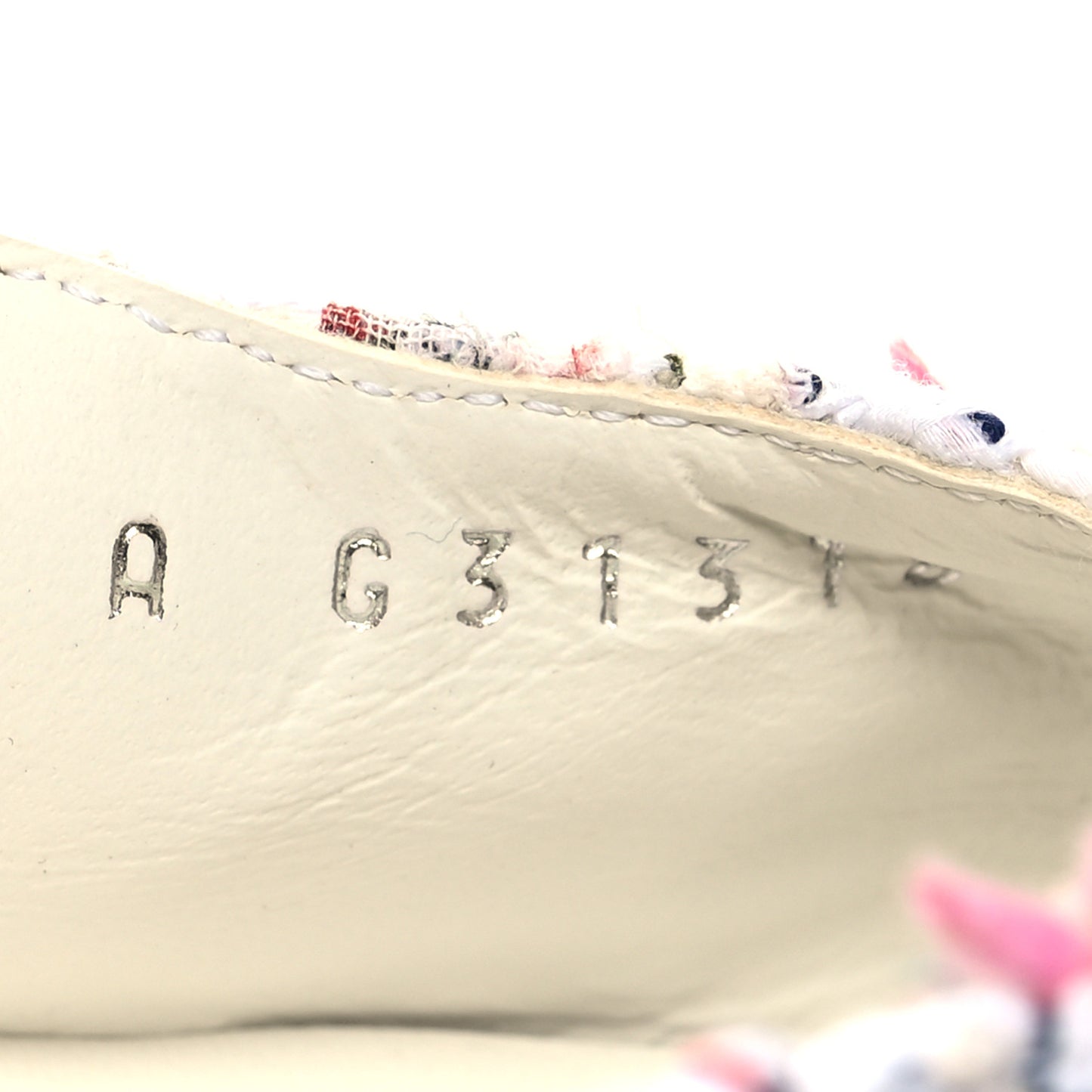 Tweed Lambskin Cap Toe CC Slingback Pumps 38 White Multicolor