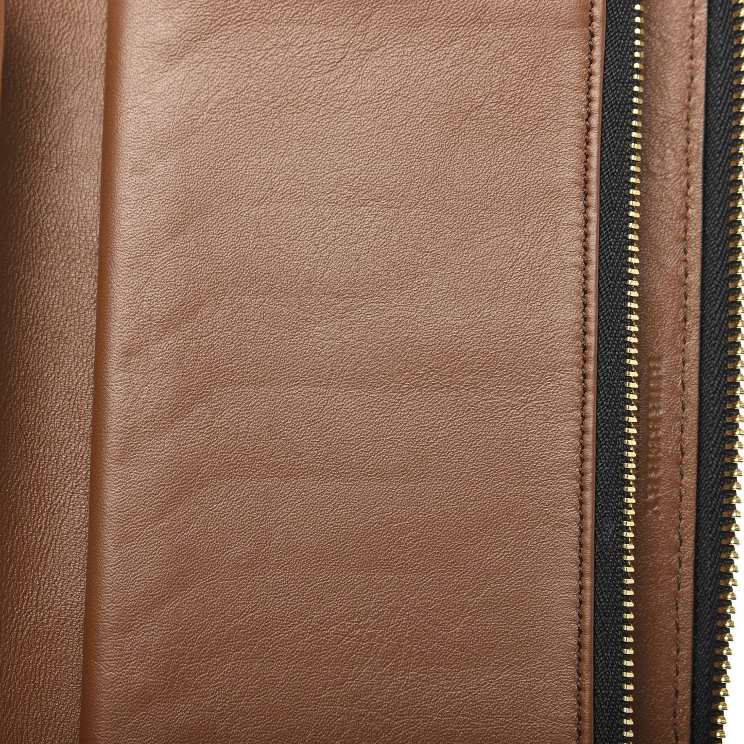 Signature Grain Calfskin Soft Renfrew Zip Around Wallet Tan