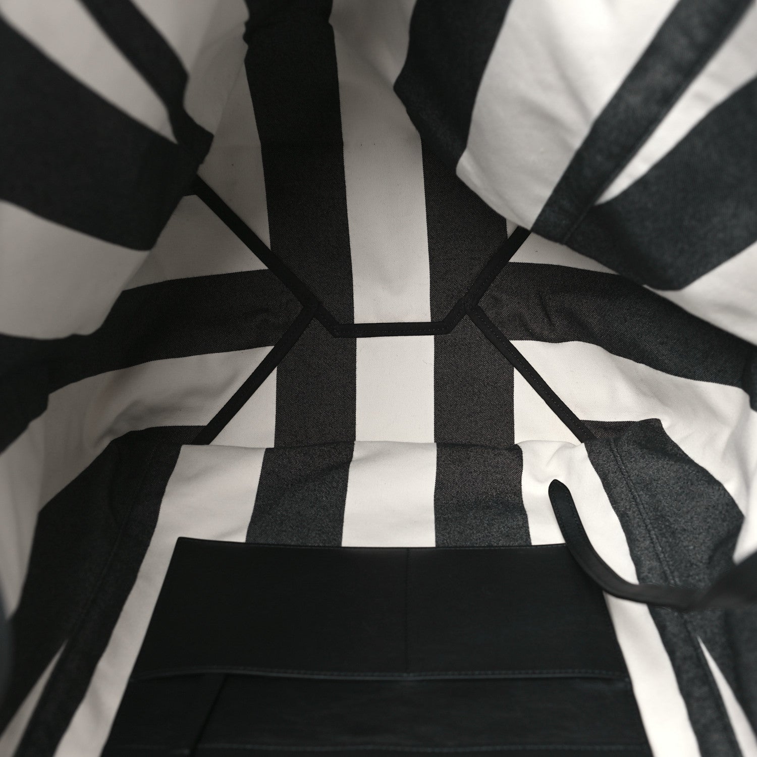 Celine Canvas Striped Large Phantom Cabas Black White 4 of 8