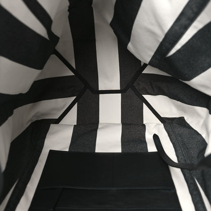 Celine Canvas Striped Large Phantom Cabas Black White 4 of 8