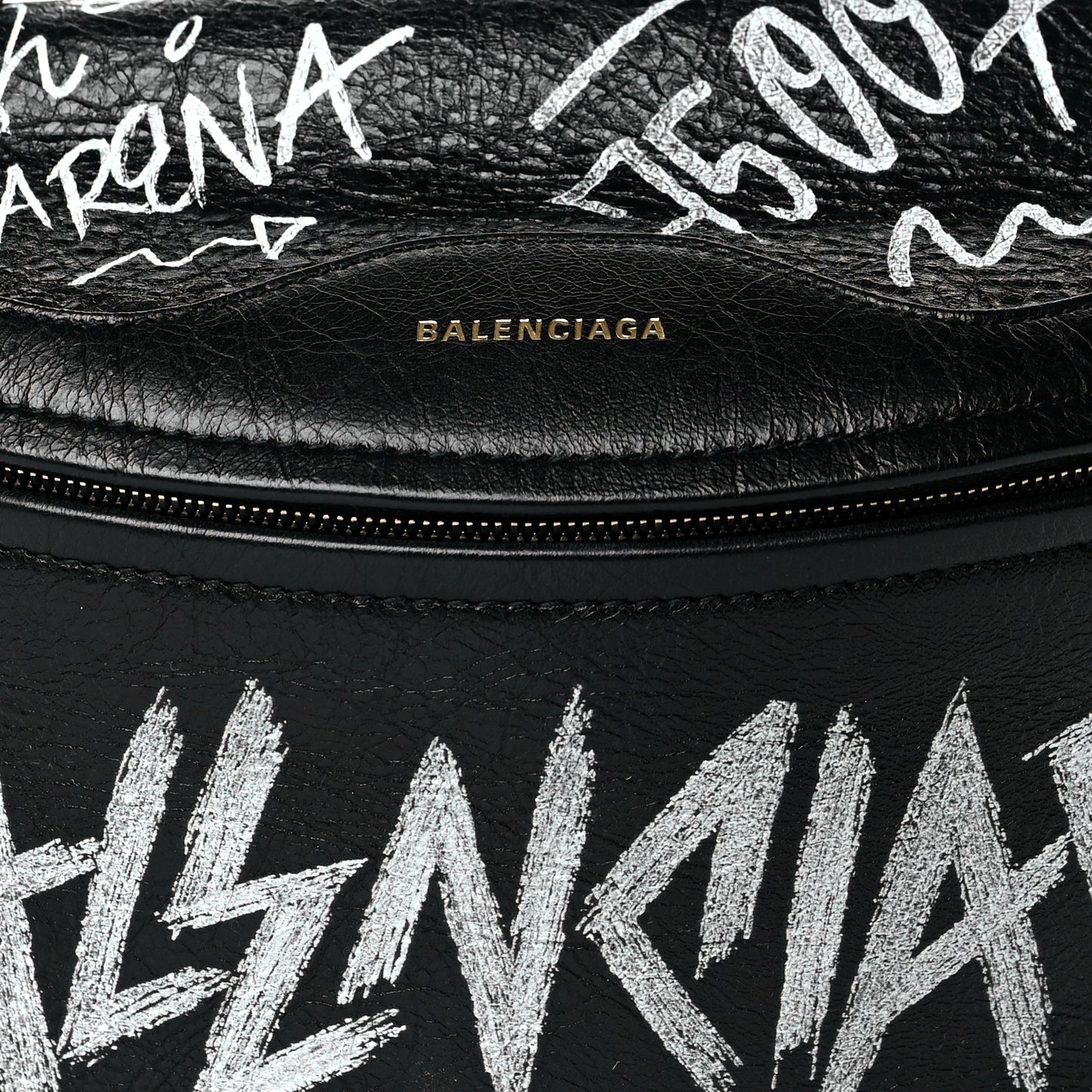 Agneau Arena Graffiti All Over XS Souvenir Belt Bag Black White