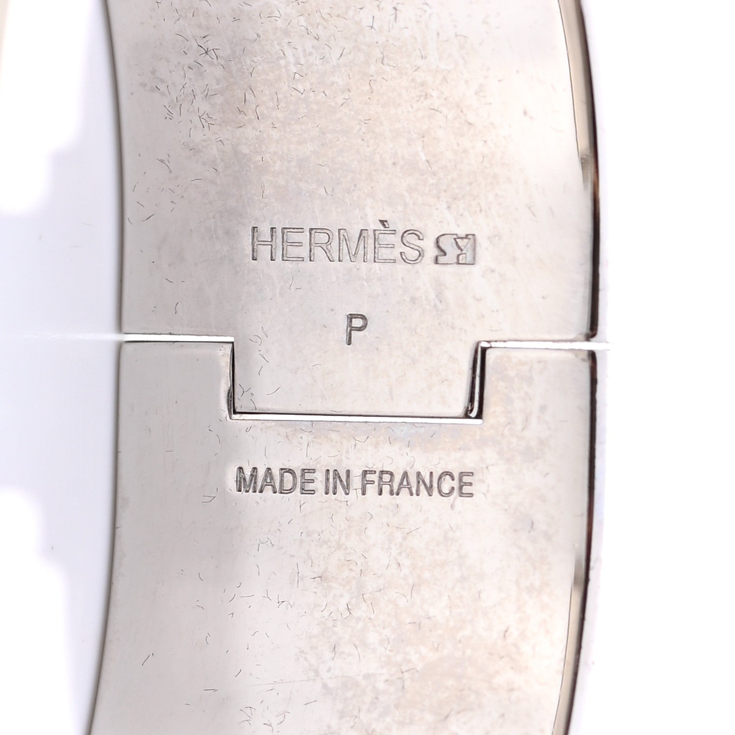 Hermes Enamel Wide Clic Clac H Bracelet PM Gris Clair White 3 of 4