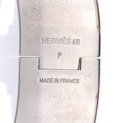 Hermes Enamel Wide Clic Clac H Bracelet PM Gris Clair White 3 of 4