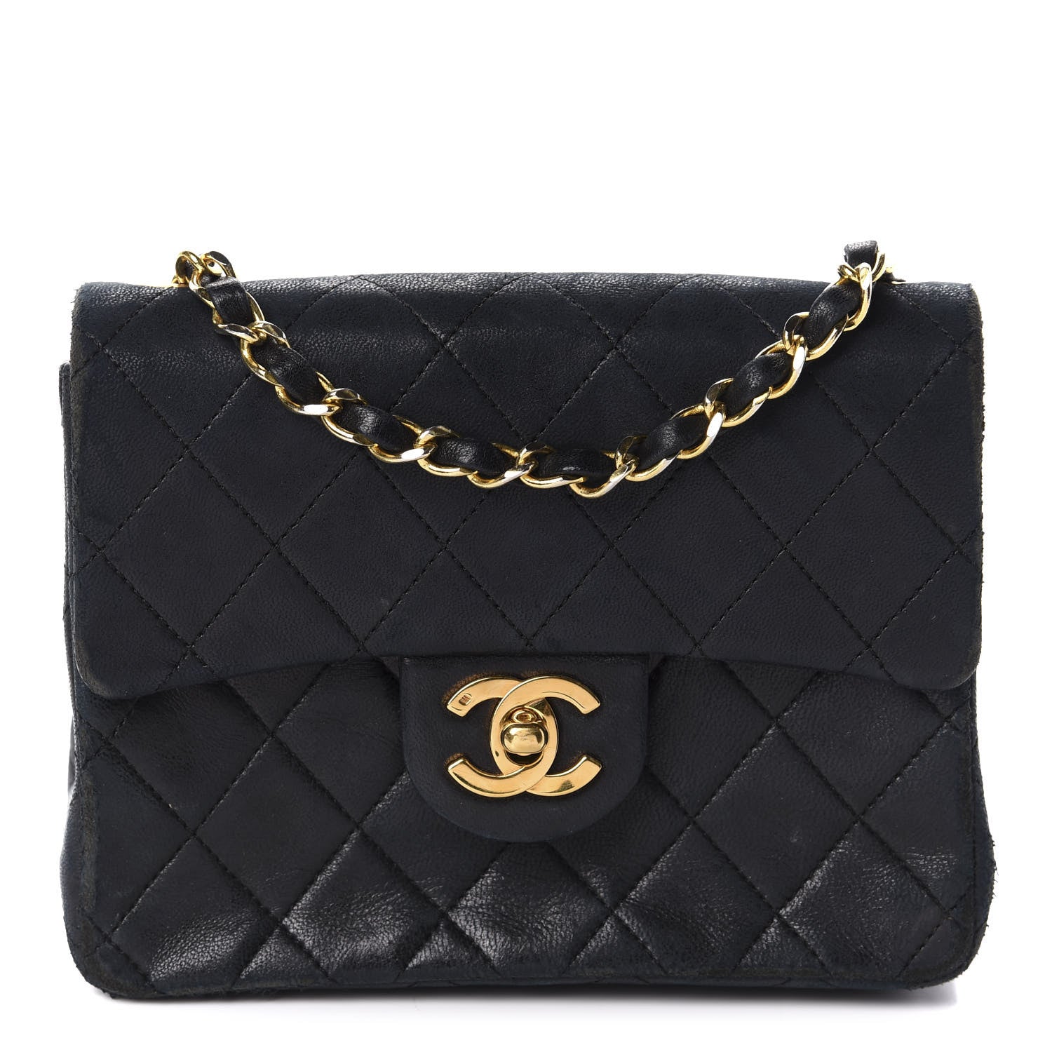 Chanel Lambskin Quilted Mini Square Flap Bag Black 1 of 11