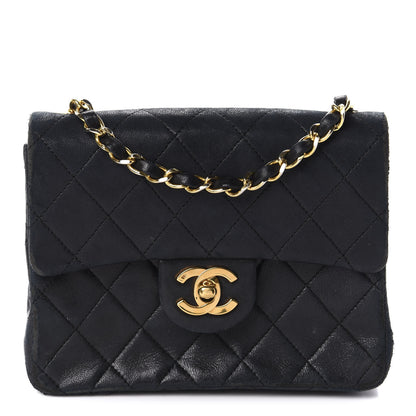 Chanel Lambskin Quilted Mini Square Flap Bag Black 1 of 11