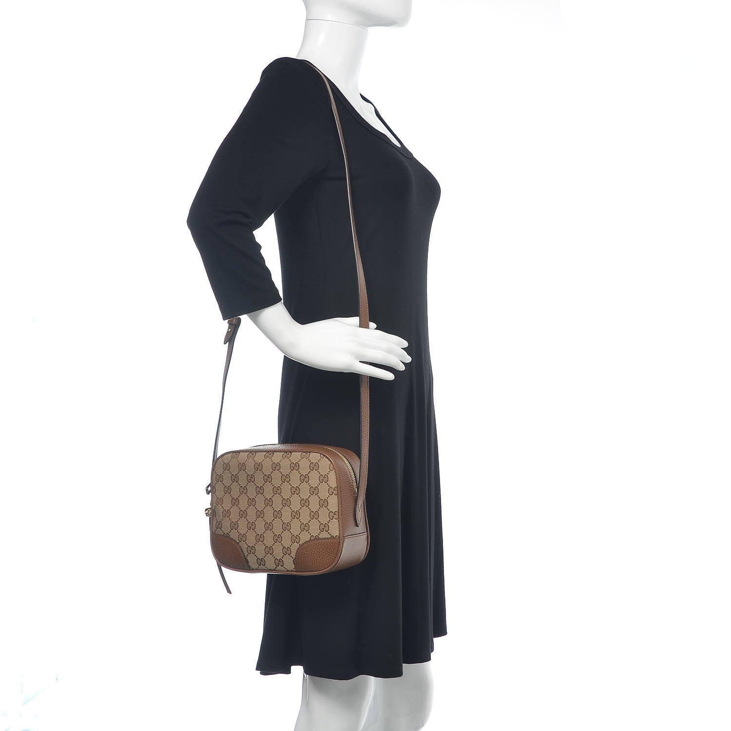 Gucci Monogram Mini Bree Messenger Bag Beige Tabacco 2 of 12