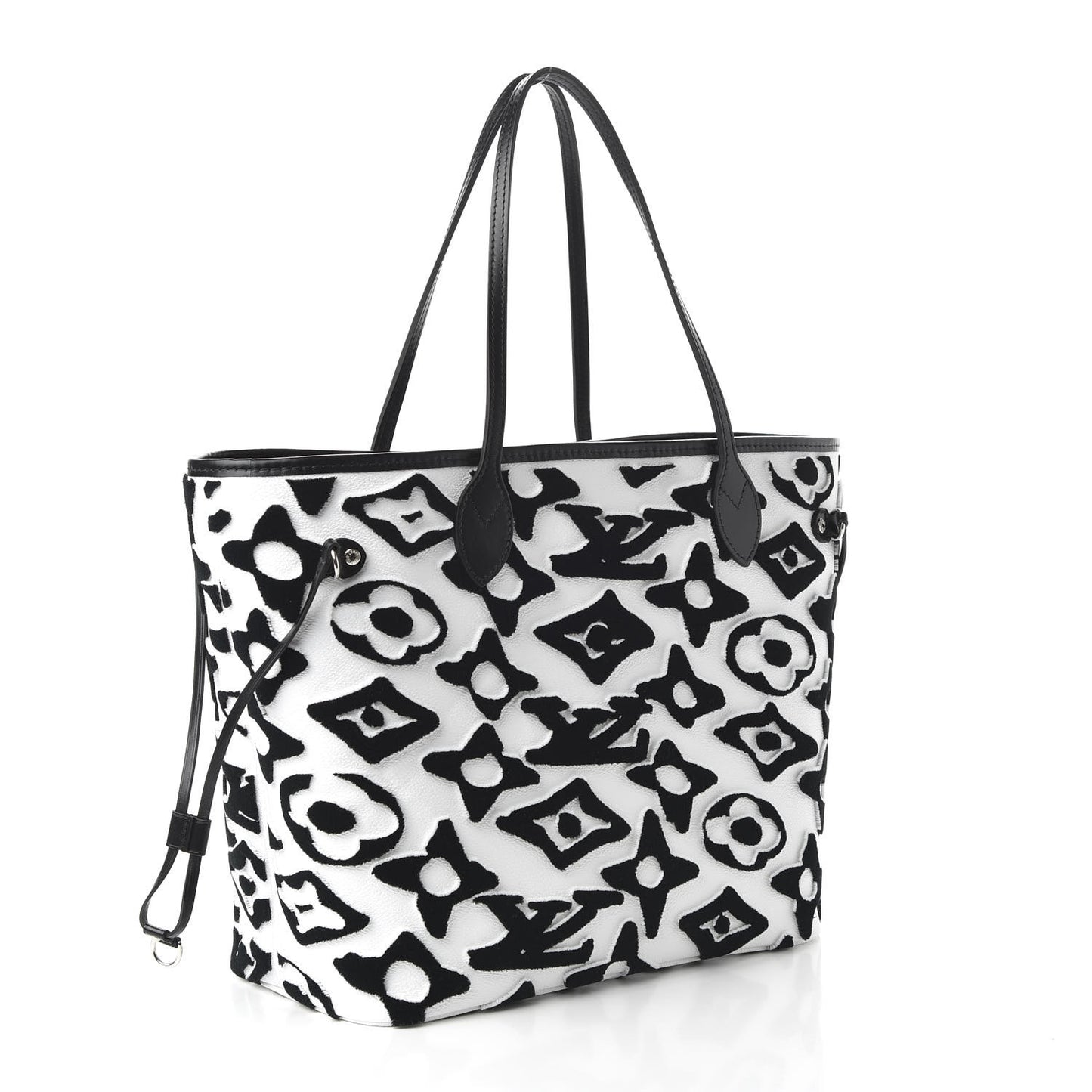 X UF Tufted Monogram Neverfull MM Black White