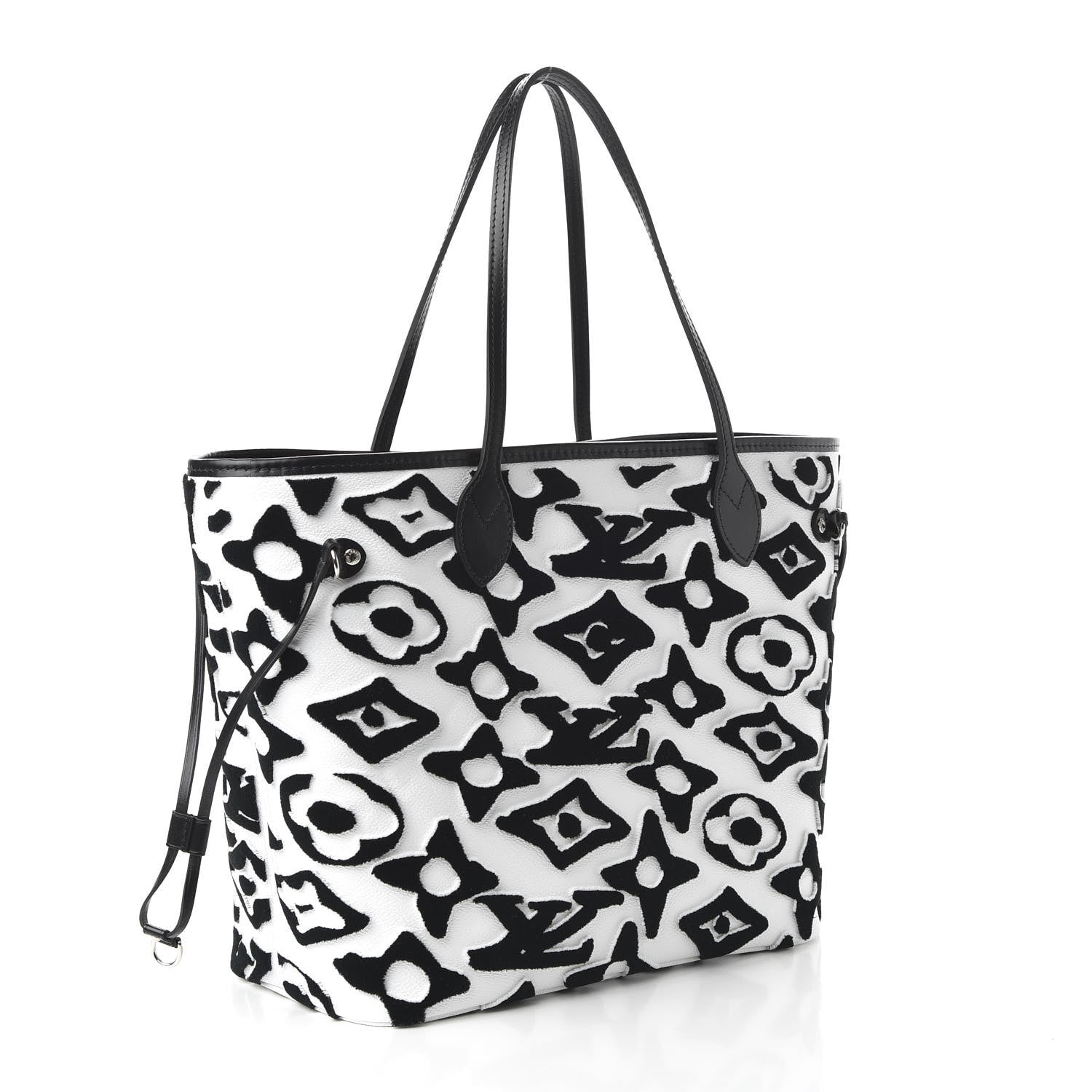 Louis Vuitton X UF Tufted Monogram Neverfull MM Black White 4 of 10