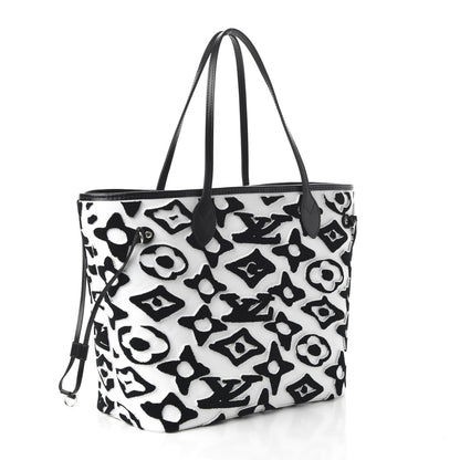 Louis Vuitton X UF Tufted Monogram Neverfull MM Black White 4 of 10