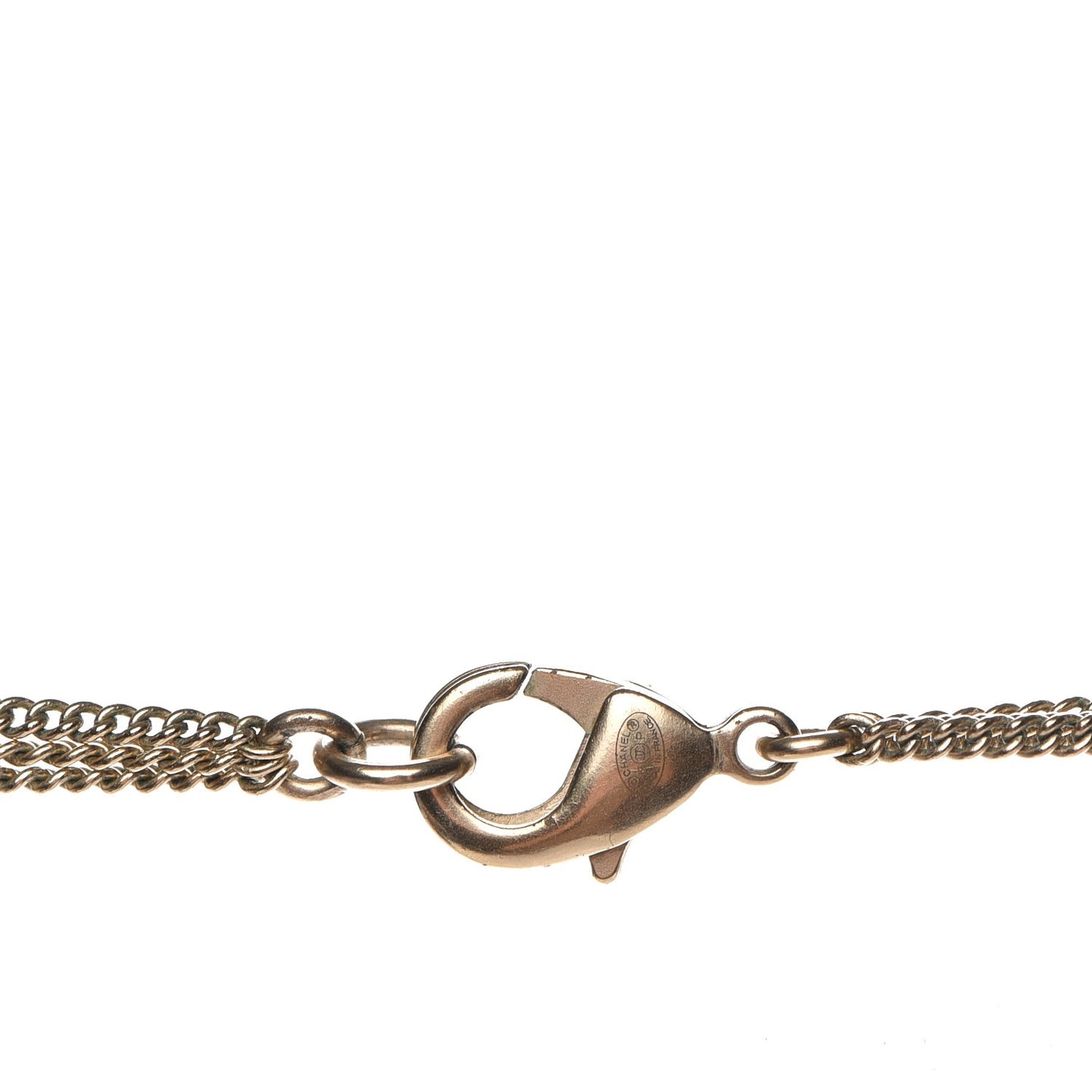 Beaded Pearl Crystal CC Long Strand Necklace Gold Coral