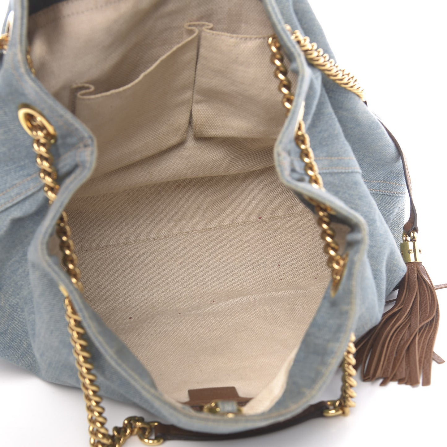 Denim Medium Soho Chain Shoulder Bag Blue
