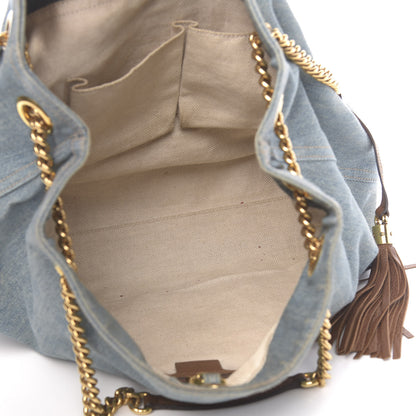 Gucci Denim Medium Soho Chain Shoulder Bag Blue 5 of 15