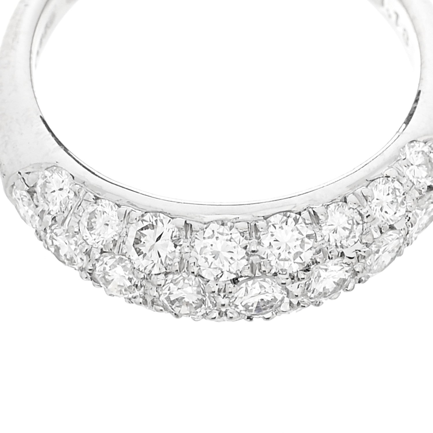 Parker & West by FASHIONPHILE Platinum Diamond 1.18ctw Three Row Dome Band Ring  52 6 7 of 10