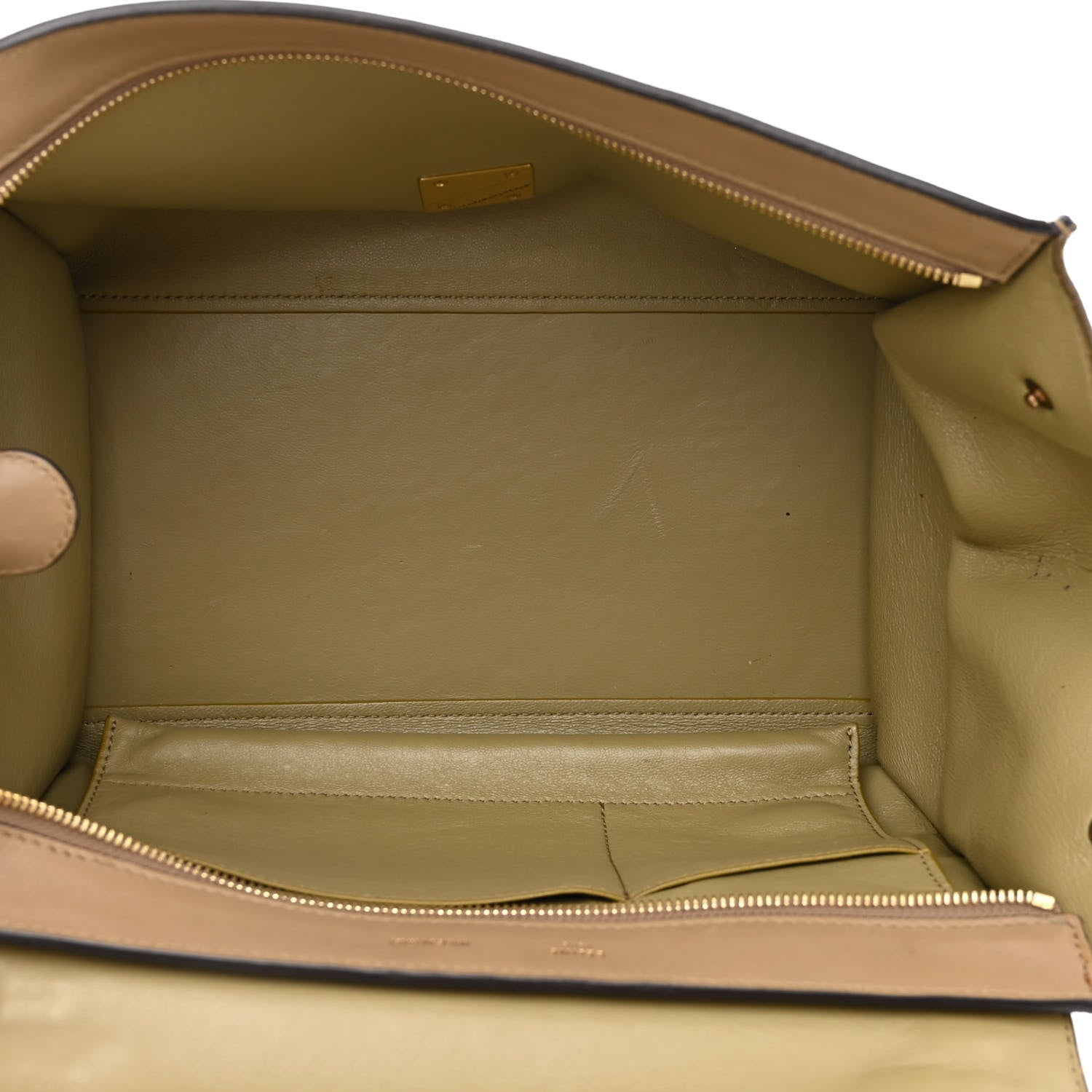 Celine Calfskin Suede Tri-color Small Trapeze Olive 5 of 15
