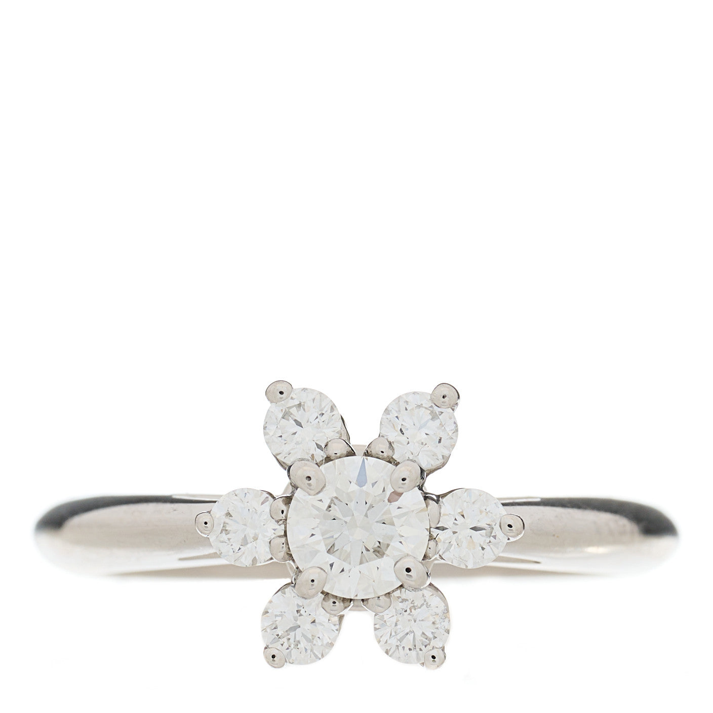 Platinum Diamond Flower Ring 48 4.5