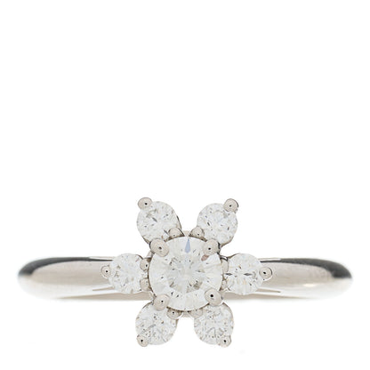 Tiffany Platinum Diamond Flower Ring 48 4.5 1 of 5