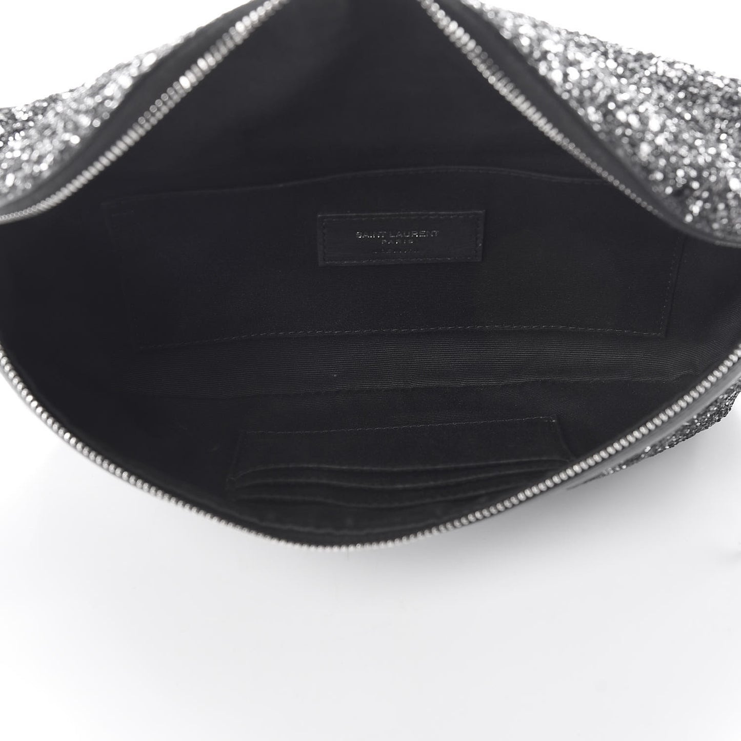 Lambskin Glitter Belt Bag Metallic Black