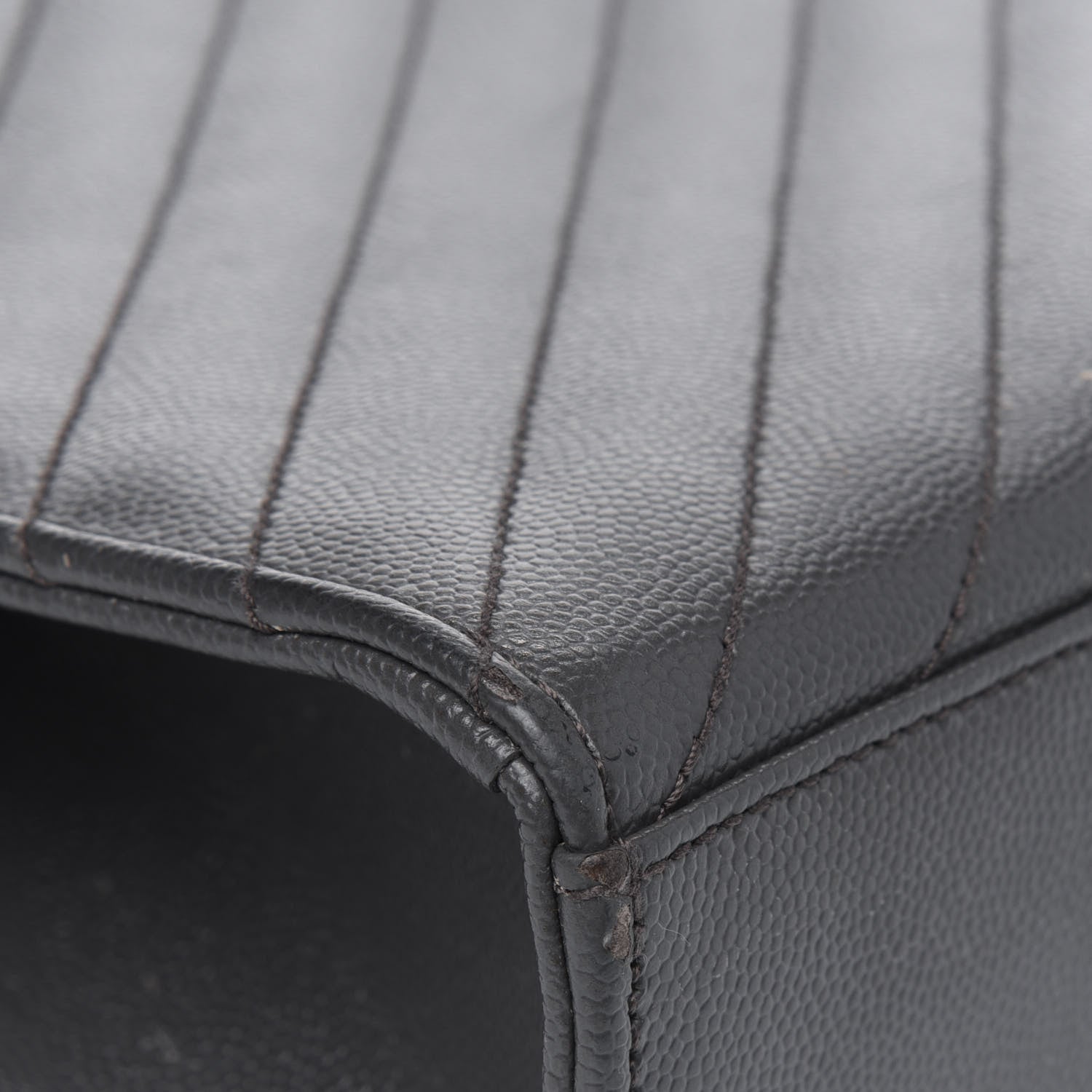 Saint Laurent Grain De Poudre Matelasse Chevron Large Monogram Satchel Earth 9 of 12
