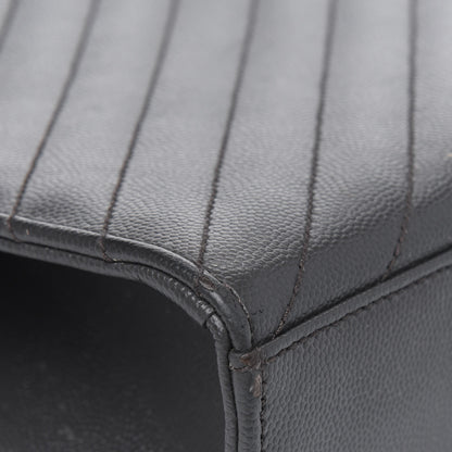 Saint Laurent Grain De Poudre Matelasse Chevron Large Monogram Satchel Earth 9 of 12