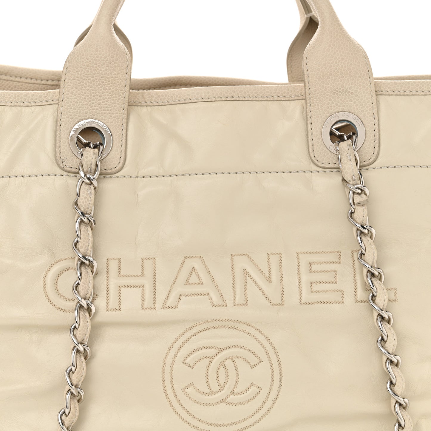 Calfskin Deauville Tote White